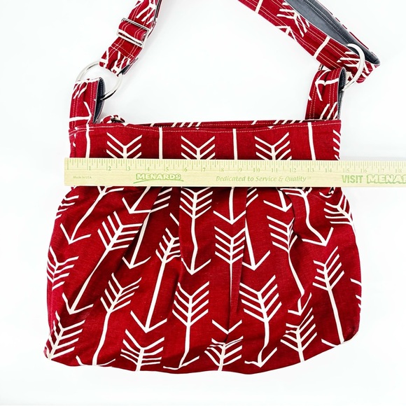 MARANDA‎ LEE Red White Printed Tote Bag Diaper Bag Carry All Canvas Over Sized - Picture 7 of 12